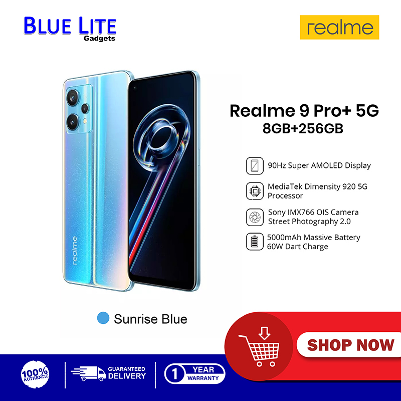 Realme 9 Pro Plus 5G 8GB+256GB Sunrise Blue – BLUE LITE GADGETS INC.